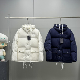 PRADA 프라다 후드 소프트 패브릭 다운 패딩