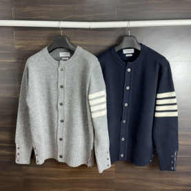 THOM BROWNE 톰브라운 램스울 사선완장 라운드 가디건