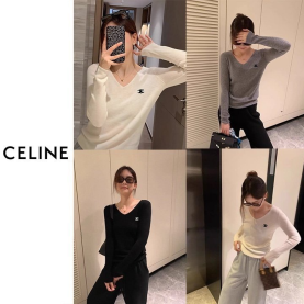 ●1월 판매 19위● CELINE 셀린느 브이넥 데일리 울니트