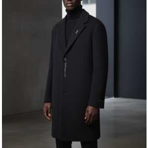 SAINT LAURENT 생로랑 포멀 모던 블랙 코트