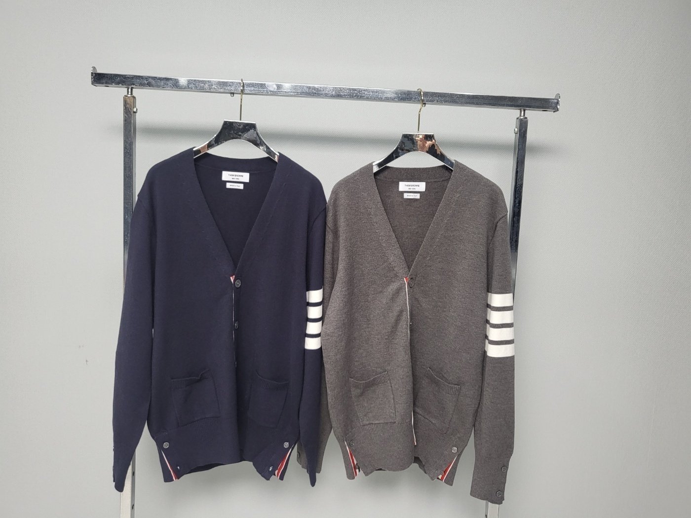 THOM BROWNE 톰브라운 스티치 사선 가디건