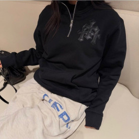 CHROME HEARTS 크롬하츠 F01 세메터리 크로스 쿼터 지퍼 스웨트셔츠 맨투맨