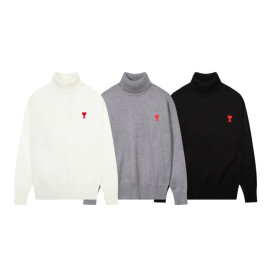 AMI 아미 8128 스몰 하트 터틀넥 니트