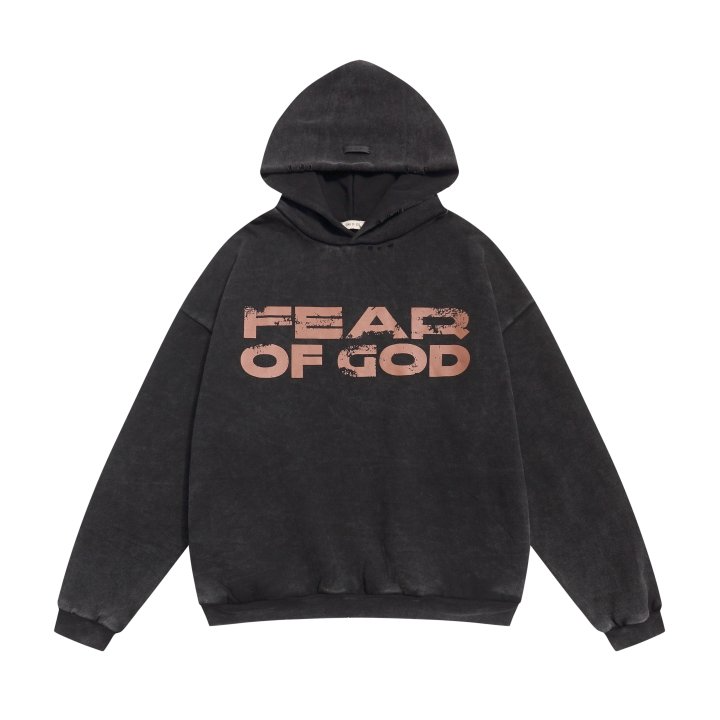FEAR OF GOD 피어오브갓 868 크랙 로고 플리스 후드