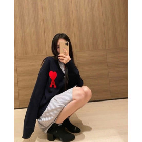 AMI 아미 드꾀흐 오버사이즈 가디건