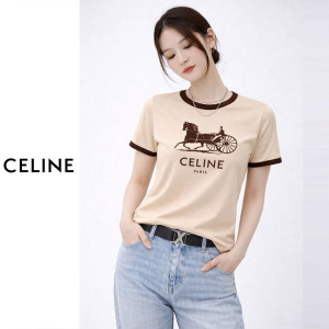 CELINE 셀린느 배색 마차 반팔 티셔츠 4COLOR
