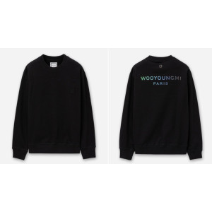 WOOYOUNGMI 우영미 그라데이션 엠보싱 백로고 맨투맨