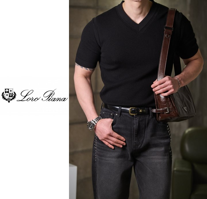 LOROPIANA 로로피아나 브이 니트 4COLOR