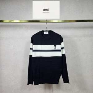 AMI 아미 배색 스트라이프 니트 3COLOR