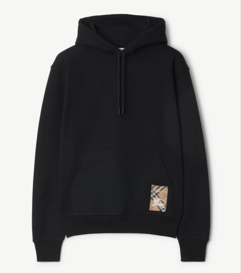 BURBERRY 버버리 체크 라벨 코튼 후디