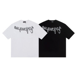 BALENCIAGA 발렌시아가 6534 크리스탈 리퀴파이드 로고 반팔