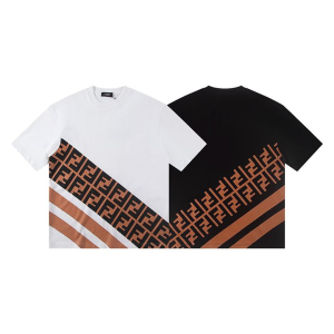 FENDI 펜디 6351 FF 모티프 프린트 코튼 반팔