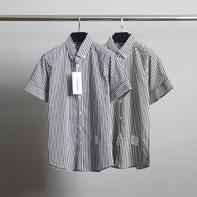 THOM BROWNE 톰브라운 히든삼선 스트라이프 반팔 셔츠