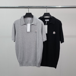 MONCLER 몽클레어 로고와펜 오픈카라 반팔 니트