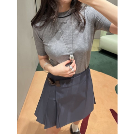 LOEWE 로에베 64300 로고 컨트라스트 니트 반팔