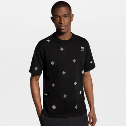 LOUIS VUITTON 루이비통 64301 모노그램 라인스톤 반팔 니트