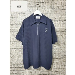 AMI 아미 플리츠 지퍼 카라T 2COLOR