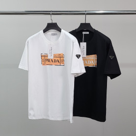 PRADA 프라다 가슴페인트 코튼 반팔티