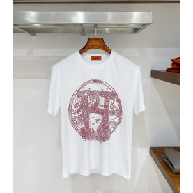 HERMES 에르메스 607062 오디세이 H 마크 원형 메달리온 반팔 2COLOR