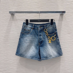 CELINE 셀린느 1044 트리옴페 체인 팬던트 데님 쇼츠