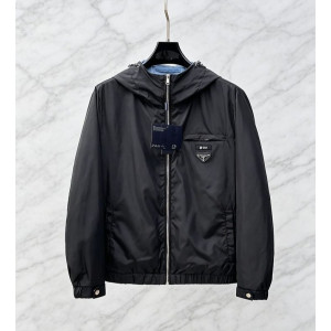PRADA 프라다  607145 리나일론 라벨 후드 자켓