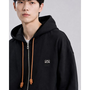 LOEWE 로에베 60035 아나그램 가죽 드로우스트링 후드 집업