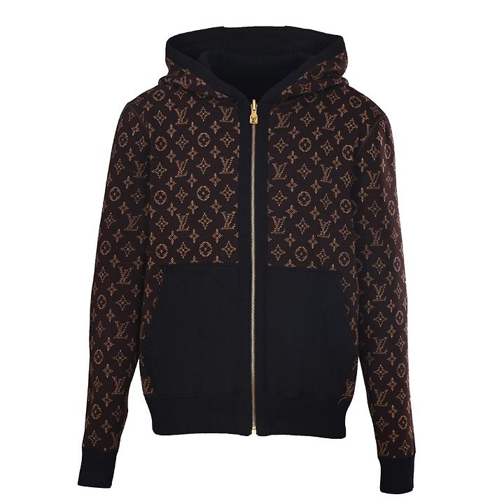 LOUIS VUITTON 루이비통 60230 모노그램 자카드 리버시블 니트 후드 집업