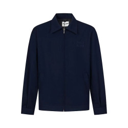 MIUMIU 미우미우 60188 엠브로이더드 로고 블루종 자켓