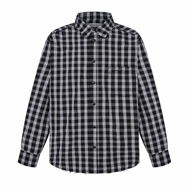 BALENCIAGA 발렌시아가 60008 패디드 플란넬 체크 셔츠