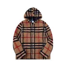 BURBERRY 버버리 60156 체크 플리스 후드 자켓