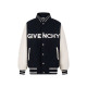 GIVENCHY 지방시 60189 엠브로이더드 로고 울 앤 레더 바시티 자켓