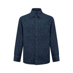 FENDI 펜디 60044 FF 모티프 자카드 데님 셔츠 자켓