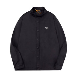 PRADA 프라다 60153 리나일론 스냅 버튼 블루종 자켓