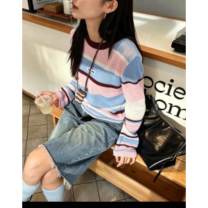 MIUMIU 미우미우 스트라이프 컬러블록 니트