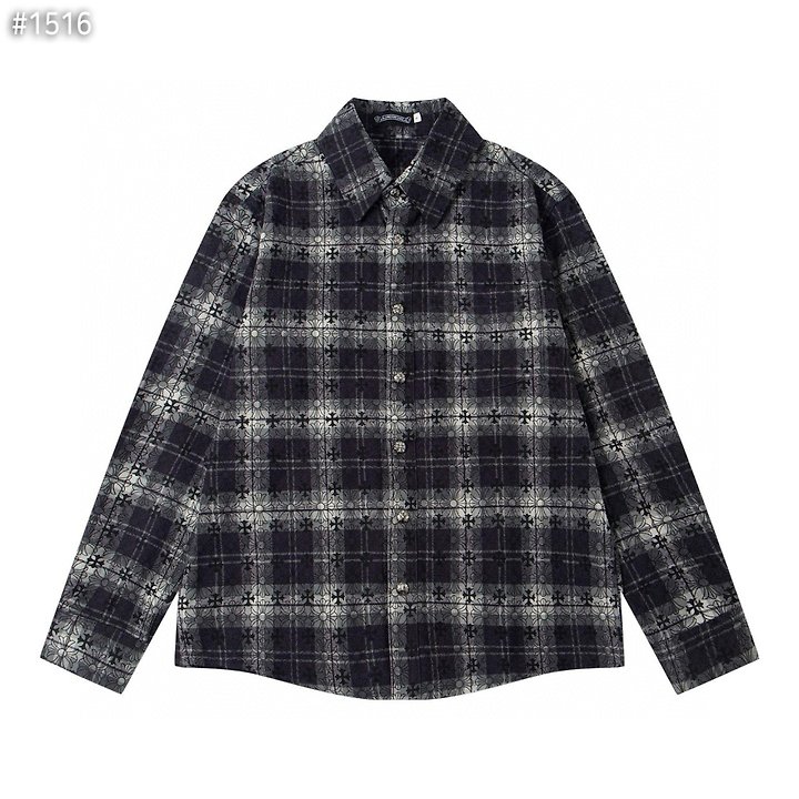 CHROME HEARTS 크롬하츠 크로스 포인트 플란넬 체크 셔츠