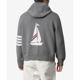 THOM BROWNE 톰브라운 세일 보트 인타르시아 사선 집업 후드 2COLOR