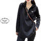 PRADA 프라다 블랙 반집업 후드티