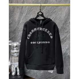 CHROME HEARTS 크롬하츠 7036 레터링 세메터리 크로스 후드 니트