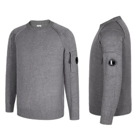 C.P COMPANY C.P컴퍼니 라운드 니트 스웨터 렌즈와펜 램스울 스트라이프 2COLOR