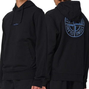 STONE ISLAND 스톤아일랜드 블루 백로고 후드티