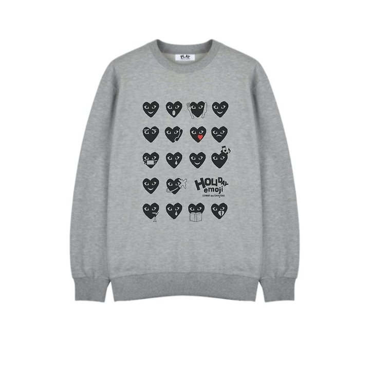 COMME DES GARCONS 꼼데가르송 Houday emoji 블랙하트 맨투맨