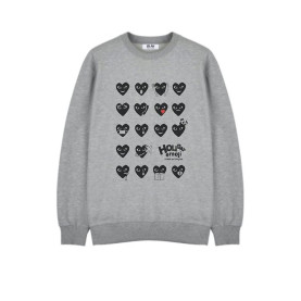 COMME DES GARCONS 꼼데가르송 Houday emoji 블랙하트 맨투맨
