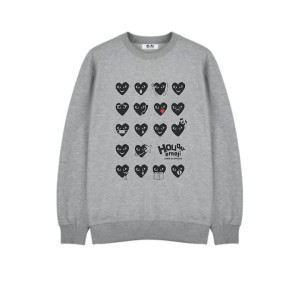 COMME DES GARCONS 꼼데가르송 Houday emoji 블랙하트 맨투맨